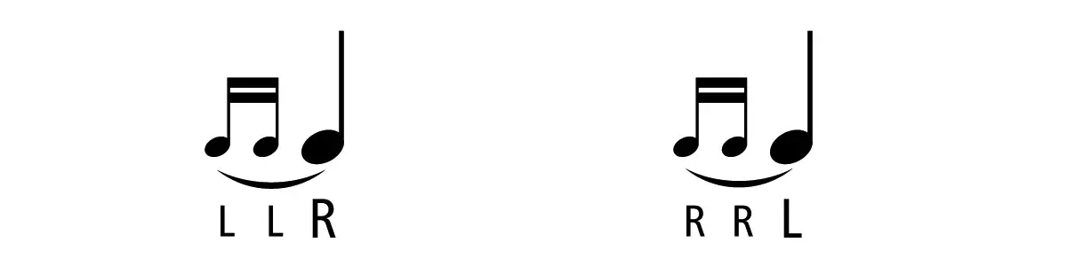 snare drum Drag notation 